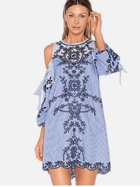 Parker Newton Embroidered Mini Dress Size XS